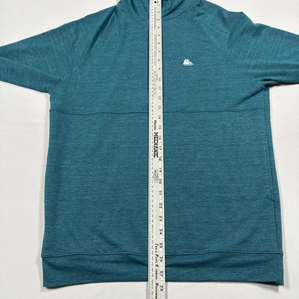 Turtleson Hoodie Mens Small Teal Heathered The Landings GC Performance Pullover